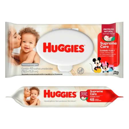 LENÇO UMEDECIDO HUGGIES SUPREME CARE C/48