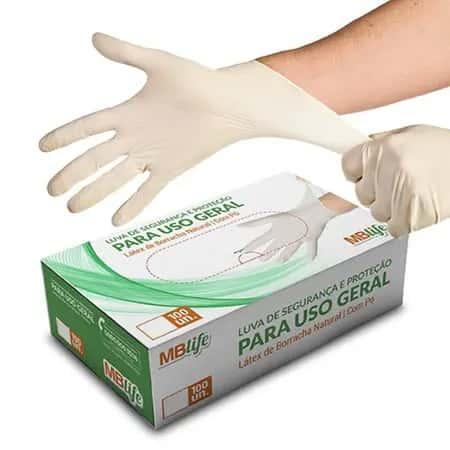 LUVAS LATEX 100UN TAMANHOS P, M E G
