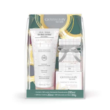  KIT GIOVANNA BABY C/ HIDRATANTE, COLÔNIA E SABONETE VANILLA