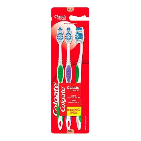 ESCOVA DE DENTE COLGATE CLASSIC CLEAN C/3