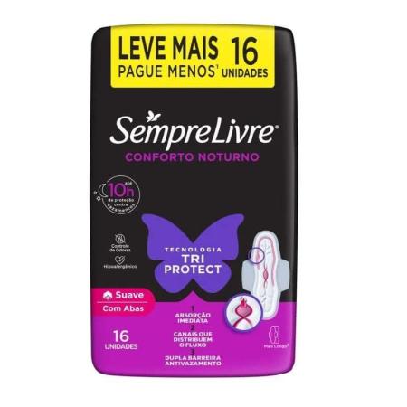 ABSORVENTE SEMPRE LIVRE CONFORTO NOTURNO C/16