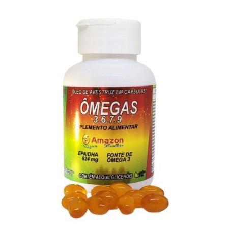  ÓLEO DE AVESTRUZ COM ÔMEGA  EM CÁPSULAS – 60cps – Amazon Struthio