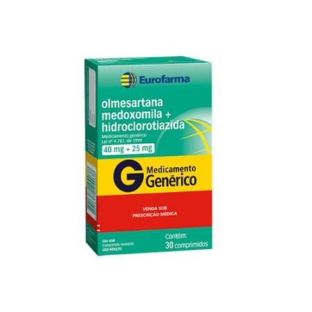 OLMESARTANA+HIDROCLOROTIAZIDA 40MG+25MG EUROFARMA C/30