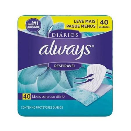 ABSORVENTE ALWAYS DIÁRIOS RESPIRABLE C/40 
