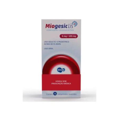 MIOGESIC LIS 125MG/5MG C/ 15 COMPRIMIDOS